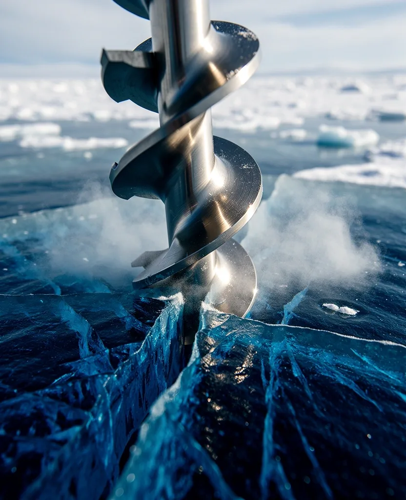 Ice auger in action