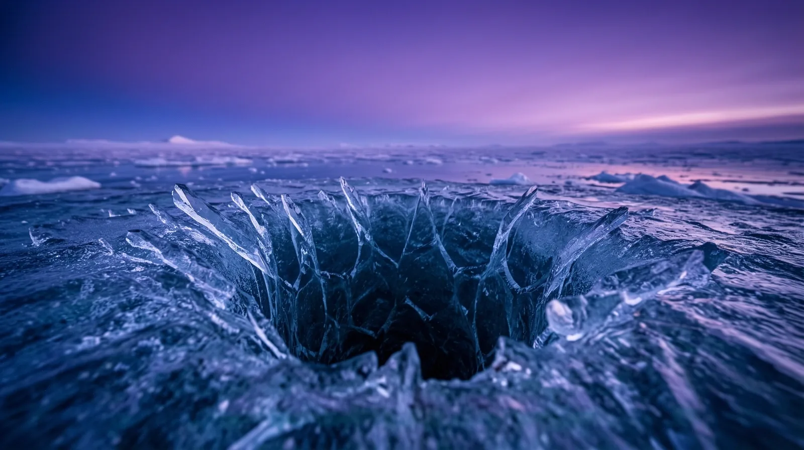 Arctic horizon at dusk