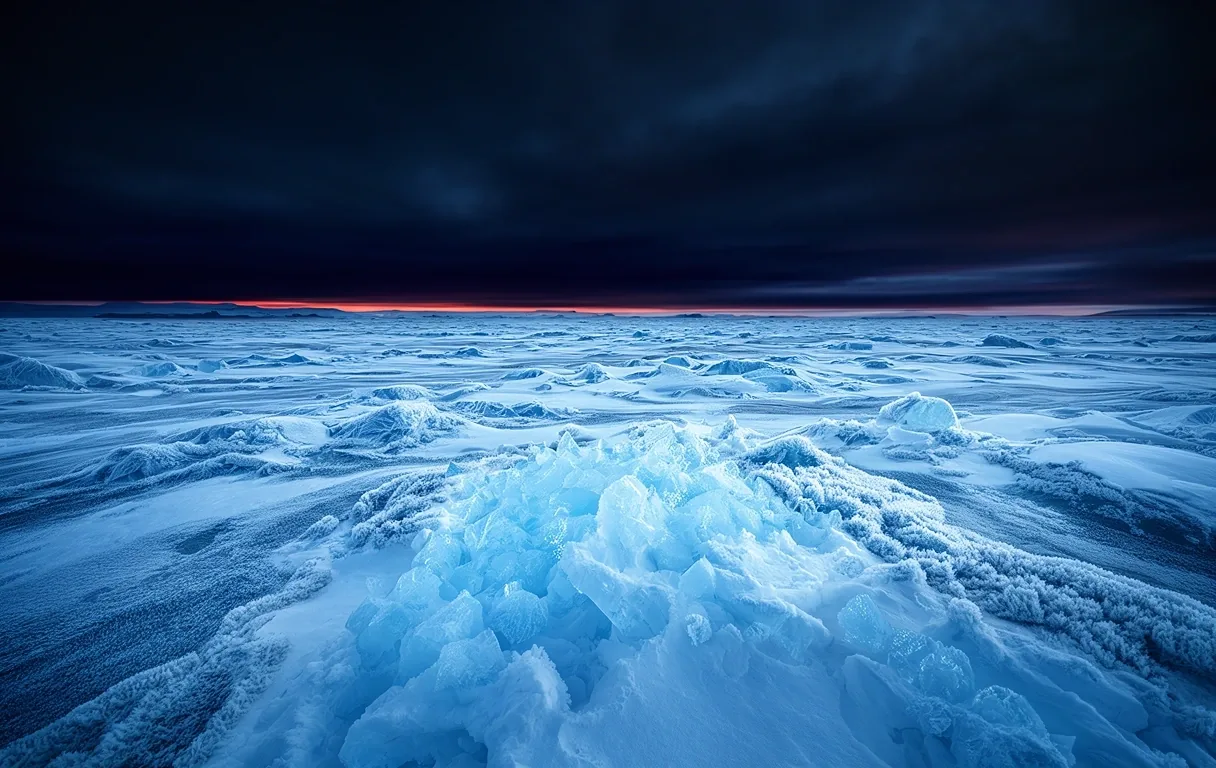 Arctic horizon at dusk